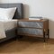 Homeroots Mid Century Walnut and Gray Faux Marble Two Drawer Nightstand 473038 - alternate 6