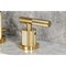 Kingston Brass Widespread Bathroom Faucet with Knurled Handle and Brass Pop-Up, Brushed Brass FSC8923KNL - alternate 5