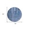 Homeroots 8' Navy Blue And Gray Round Striped Washable Indoor Outdoor Area Rug 602793 - alternate 8