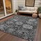 Homeroots 3' X 5' Gray And Ash Gray Damask Washable Indoor Outdoor Area Rug 609072 - alternate 8