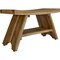 Homeroots 35" Teak Rectangular Shower Outdoor Bench With Shelf In Natural Finish 376730 - alternate 5