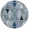 Homeroots 8' Denim Blue And Sky Blue Round Geometric Washable Indoor Outdoor Area Rug 583024 - alternate 8
