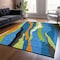 Homeroots 8' X 10' Denim Blue Copper And Green Abstract Washable Indoor Outdoor Area Rug 600963 - alternate 8