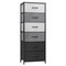 Homeroots 18" Gray and Black Steel and Fabric Six Drawer Chest 484694 - alternate 1