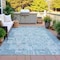 Homeroots 8' X 10' Blue And Silver Patchwork Washable Indoor Outdoor Area Rug 631422 - alternate 9