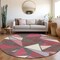 Homeroots 8' Burgundy Pink And Charcoal Round Geometric Washable Indoor Outdoor Area Rug 600356 - alternate 8