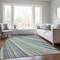 Homeroots 9' X 12' Sky Blue Beige And Tan Striped Washable Indoor Outdoor Area Rug 615011 - alternate 6