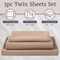 Lavish Home Brushed Microfiber Twin Sheets 3-Piece Sheet Set with Pillowcase, Flat, and Fitted Sheets, Taupe 66-MF75S-T-TAU - alternate 6