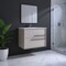 Homeroots 32" Tan Wood Floating Bathroom Vanity With White Sink And Two Drawers 624095 - alternate 4