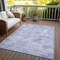Homeroots 3' X 5' Sky Blue And Ivory Geometric Washable Indoor Outdoor Area Rug 603293 - alternate 9