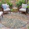 Homeroots 8' Beige And Copper Round Abstract Washable Indoor Outdoor Area Rug 631959 - alternate 6