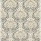 A-Street Prints Mucha Dark Grey Botanical Ogee Wallpaper 2970-26150 - alternate 1