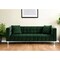 Homeroots 88" Hunter Green Velvet Sofa And Toss Pillows With Clear Legs 543978 - alternate 1