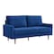 Homeroots 69" Blue Velvet Sofa With Dark Brown Legs 543714 - alternate 8