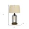 Homeroots 27" Brown Metal Two Light Globe Table Lamp With Eggshell Empire Shade 524780 - alternate 7