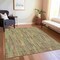 Homeroots 5' X 8' Artichoke Green And Ivory Striped Washable Indoor Outdoor Area Rug 609025 - alternate 9
