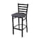Holland Bar Stool Co 30" Stationary Bar Stool, Black Wrinkle, Canter Storm Seat 40030BW004 - alternate 1