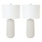 Homeroots Set of Two 30" White Textured Ceramic Table Lamps With White Drum Shades 571281 - alternate 6