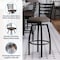Flash Furniture HERCULES Black Ladder Back Swivel Metal Barstool - Mocha Vinyl Seat XU-6F8B-LADSWVL-MCHV-GG - alternate 10