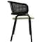 Leisuremod Ervilla Dining Armchair in Black Steel Frame with Black Wicker Back and Beige Seat ECBL-20BL-BG - alternate 9