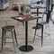 Flash Furniture 30" x 24" Tabletop, Seamless Surface Technology, Dark Brown with 18" Round Black Bar Height Base ST-REC2430-WBR-TR18B-GG - alternate 8