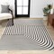 Jonathan Y Odense High-Low Minimalist Angle Geometric Black/White 4 ft. x 6 ft. Area Rug SCN101G-4 - alternate 1