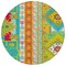 Homeroots 8' Teal Blue Green And Pink Round Aztec Washable Indoor Outdoor Area Rug 598522 - alternate 7