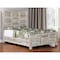 Homeroots White Carved Geometric Distressed Reclaimed Wood Queen Bed Frame 521085 - alternate 9