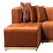 Homeroots Orange Velvet U Shaped Three Piece Sofa and Chaise Sectional With Toss Pillows 643876 - alternate 5