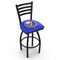 Holland Bar Stool Co 36" Blk Wrinkle New York Islanders Swivel Bar Stool, Ladder Back L01436NYIsln - alternate 1