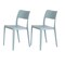 Homeroots Set of Two Baby Blue Heavy Duty Plastic Outdoor Stacking Accent Chairs, 2PK 565223 - alternate 1