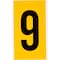 Brady Outdoor Vinyl 6 in Black on Yellow Numbers 9 Card 1570-9 - alternate 1