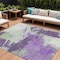 Homeroots 9' X 12' Purple Mint Green And Ivory Abstract Washable Indoor Outdoor Area Rug 618488 - alternate 1