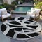 Homeroots 8' Black Ivory And Gray Round Abstract Washable Indoor Outdoor Area Rug 599108 - alternate 6