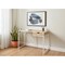 Homeroots 42" Natural and White Wood and Metal Sled Computer Desk 489857 - alternate 5