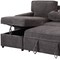 Homeroots 92" Dark Gray Upholstered Sleeper USB Sleeper Sofa With Toss Pillow 559225 - alternate 8