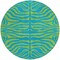 Homeroots 8' Teal Blue And Green Round Animal Print Washable Indoor Outdoor Area Rug 600710 - alternate 9