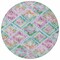 Homeroots 8' Lavender And Purple Round Geometric Washable Indoor Outdoor Area Rug 609150 - alternate 8