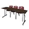 Regency Kobe T-Base Training Seminar Table W/ 2 M Stack Chairs, 84 in W, 24 in L, Neo Walnut MKTRCT8424NW47BY - alternate 1