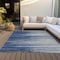 Homeroots 9' X 12' Navy Blue Gray And Ivory Striped Washable Indoor Outdoor Area Rug 597269 - alternate 9