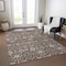 Homeroots 5' X 8' Chocolate Beige And Gray Floral Washable Indoor Outdoor Area Rug 605420 - alternate 8