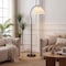 Jonathan Y Devon 60.5" Modern Glam Metal Arc LED Floor Lamp with Pleated Shade, Black/White JYL1148B - alternate 11