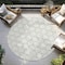 Homeroots 8' Ivory And Black Round Geometric Washable Indoor Outdoor Area Rug 613556 - alternate 7