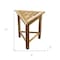 Homeroots 15" Brown Teak Corner Shower Bench 383343 - alternate 6