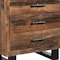 Homeroots 30" Dark Brown Solid Wood Distressed Three Drawer Nightstand 521225 - alternate 16