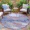 Homeroots 8' Blush And Gray Round Abstract Washable Indoor Outdoor Area Rug 631875 - alternate 7