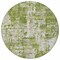 Homeroots 8' Green And Ivory Round Abstract Washable Indoor Outdoor Area Rug 597958 - alternate 7