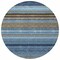 Homeroots 8' Navy Blue Sky Blue And Taupe Round Striped Washable Indoor Outdoor Area Rug 614817 - alternate 8