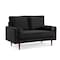 Homeroots 57" Black And Dark Brown Velvet Loveseat and Toss Pillows 543712 - alternate 1