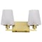 Nuvo Lune, 2 Light Vanity, Vintage Brass Finish, Etched White Glass 60/8232 - alternate 7